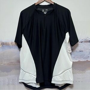 Xersion NWT Women's‎ XXL Quick Dry Reflective Cycling Top Black White Pockets